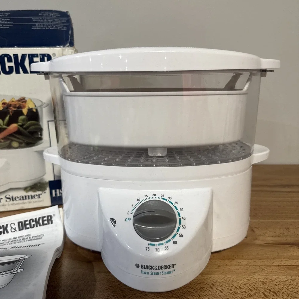 Black & Decker Flavor Scenter Steamer HS2000 Vegetable Rice Cooker Deluxe Works